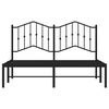 vidaXL Estructura cama sin colch&oacute;n con cabecero metal negro 140x190 cm