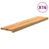 vidaXL Pelda&ntilde;os de escalera 16 uds madera maciza roble marr&oacute;n claro