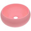 vidaXL Lavabo de lujo redondo cer&aacute;mica rosa mate 40x15 cm