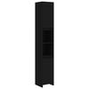 vidaXL Armario de ba&ntilde;o de madera contrachapada negro 30x30x183,5 cm