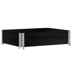 vidaXL Jardinera de madera maciza de pino negro 80x60 cm