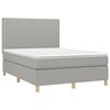 vidaXL Cama box spring con colch&oacute;n tela gris claro 140x190 cm