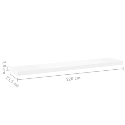 vidaXL Estante flotante de pared MDF roble y blanco 120x23,5x3,8 cm
