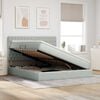 vidaXL Cama con almacenamiento y colch&oacute;n Gris Claro 160 x 200 cm