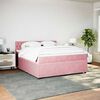 vidaXL Cama box spring con colch&oacute;n terciopelo rosa 180x200 cm