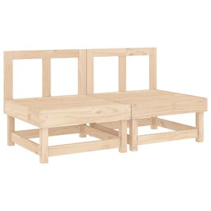 vidaXL Sof&aacute;s centrales de jard&iacute;n 2 unidades madera maciza de pino