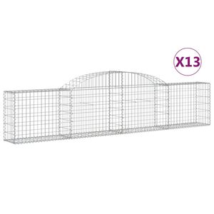 vidaXL Cestas de gaviones 13 uds forma de arco hierro 300x30x60/80 cm