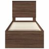 vidaXL Estructura de cama con cabecera Roble Marr&oacute;n 75 x 190 cm