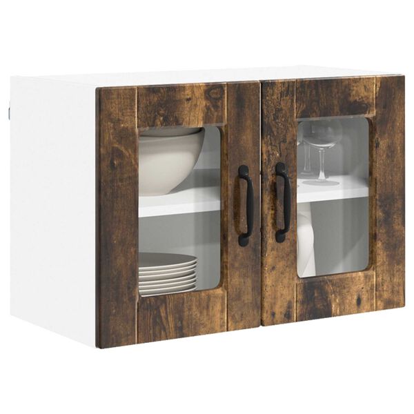 vidaXL Mueble de Cocina con puerta 2 pcs Roble ahumado 60 x 31 x 40 cm