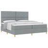 vidaXL Cama tipo Box Spring con colch&oacute;n Gris Claro 200 x 200 cm tela