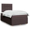 vidaXL Cama box spring con colch&oacute;n tela marr&oacute;n oscuro 120x190 cm