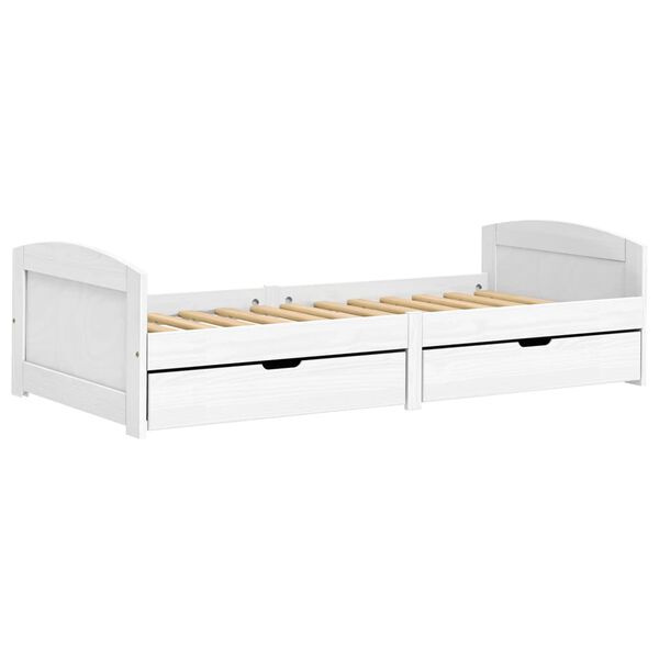 vidaXL Sof&aacute; cama con 2 cajones madera maciza pino blanca IRUN 90x200cm