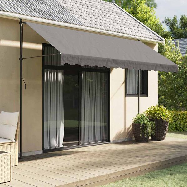 vidaXL Toldo retr&aacute;ctil de tela y acero gris antracita 350x150 cm