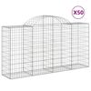vidaXL Cestas de gaviones 50 uds forma de arco hierro 200x50x100/120cm