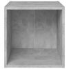 vidaXL Mueble de TV 4uds madera contrachapada gris hormigón 37x35x37cm