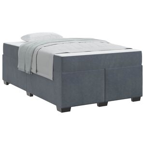 vidaXL Estructura de cama con colch&oacute;n Gris oscuro 120 x 200 cm tela