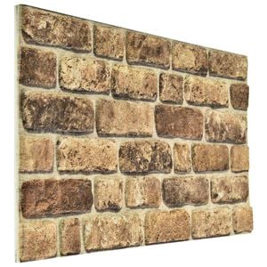 vidaXL Paneles de pared 10 uds. 100 x 50 cm Arena Oscura Espuma EPS