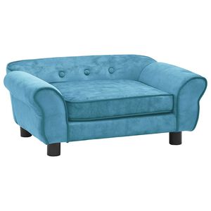vidaXL Sof&aacute; para perros felpa turquesa 72x45x30 cm