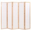 vidaXL Biombo plegable 5 paneles estilo japon&eacute;s 200x170 cm natural