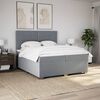 vidaXL Cama box spring con colch&oacute;n tela gris claro 200x200 cm