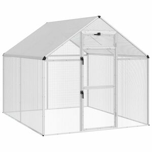 vidaXL Jaula para Aves Plateado 181,5 x 221 x 173,5 cm