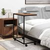 vidaXL Mesa auxiliar con ruedas madera de ingenier&iacute;a negra 55x35x70 cm