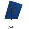vidaXL Sombrilla jard&iacute;n voladiza cubierta doble azul celeste 250x250cm