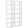 vidaXL Biombo separador de 4 paneles madera maciza Paulownia blanco
