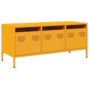 vidaXL Mueble para TV acero laminado en fr&iacute;o amarillo 101,5x39x43,5 cm