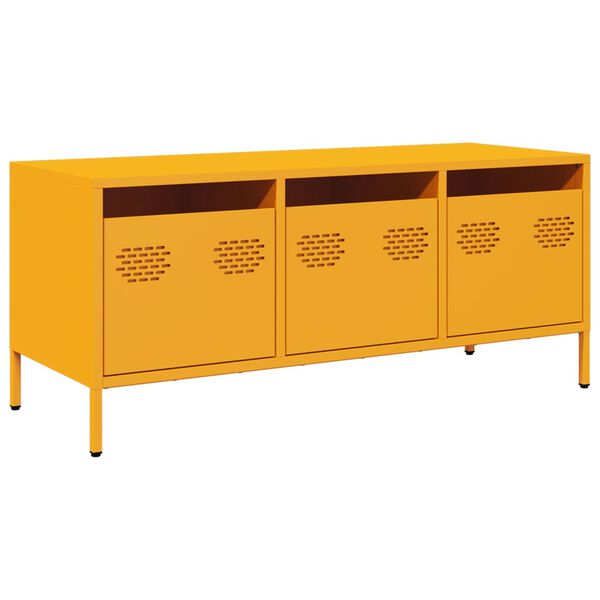 vidaXL Mueble para TV acero laminado en frío amarillo 101,5x39x43,5 cm