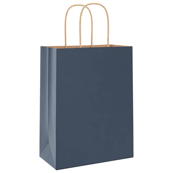 vidaXL Bolsas de papel con asas 50 uds azul 21x11x28 cm