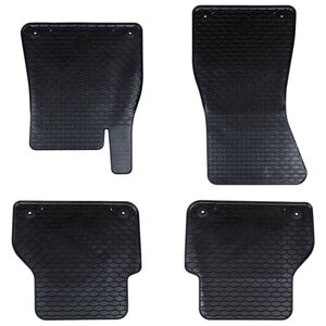vidaXL Alfombrilla de Coche 4 pcs Negro Goma