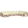 vidaXL Conjunto de sof&aacute;s de exterior con coj&iacute;n 8 pcs Natural y Crema