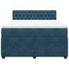 vidaXL Cama box spring con colch&oacute;n terciopelo azul 140x190 cm