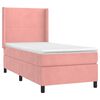 vidaXL Cama box spring colch&oacute;n y LED terciopelo rosa 90x200 cm
