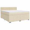 vidaXL Cama box spring con colch&oacute;n Crema 140 x 200 cm Tela