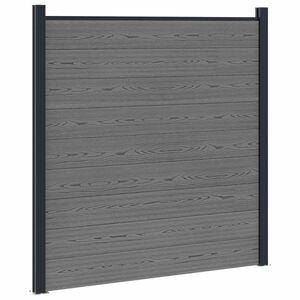 vidaXL Conjunto de valla 180 x 186 cm WPC y Aluminio Gris