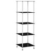 vidaXL Estanter&iacute;a 5 niveles cristal templado negro 40x40x130 cm