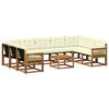 vidaXL Conjunto de sof&aacute;s de exterior con coj&iacute;n 10 pcs Natural y Crema