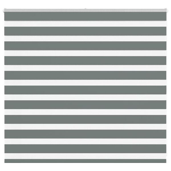 vidaXL Estor cebra gris oscuro tejido ancho 160,9 cm poli&eacute;ster