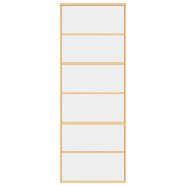 vidaXL Puerta corredera dorada de vidrio ESG transparente y aluminio