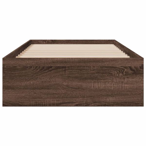 vidaXL Cama con cajones madera de ingenier&iacute;a marr&oacute;n roble 100x200 cm