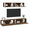 vidaXL Set de muebles de TV 4 pzas madera contrachapada roble ahumado