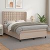 vidaXL Cama box spring con colch&oacute;n cuero sint&eacute;tico capuchino 140x190cm