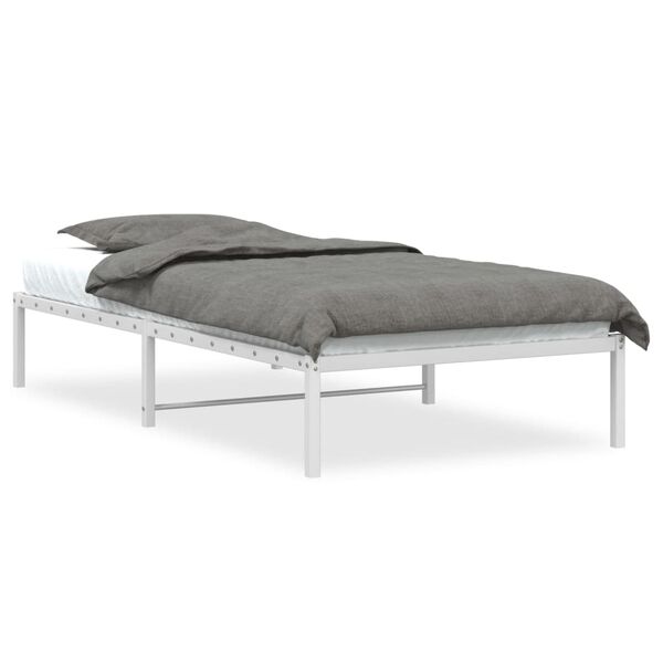 vidaXL Estructura de cama sin colch&oacute;n metal blanco 100x190 cm