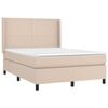 vidaXL Cama box spring con colch&oacute;n cuero sint&eacute;tico capuchino 140x190cm