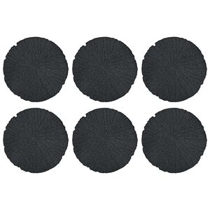 vidaXL Piedra decorativa 6 uds. Negro &Oslash; 45 x 1,8 cm Goma