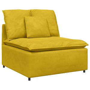vidaXL M&oacute;dulo central de sof&aacute; modular con cojines, color amarillo, 100 cm
