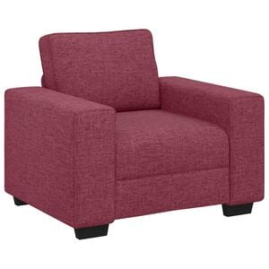 vidaXL Sill&oacute;n sof&aacute; rojo vino 100x77x82 cm Tela