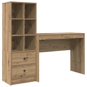vidaXL Escritorio Roble artisan 145,5 x 40 x 127 cm 2 uds.